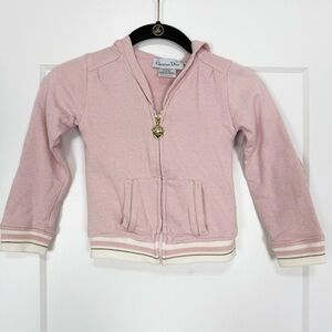 Christian Dior Girls Zip Up Hoody Pink Size 6A